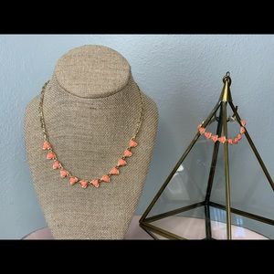 COPY - Kendra Scott Gold and Coral Andrea Necklace and Ripley Bracelet Set